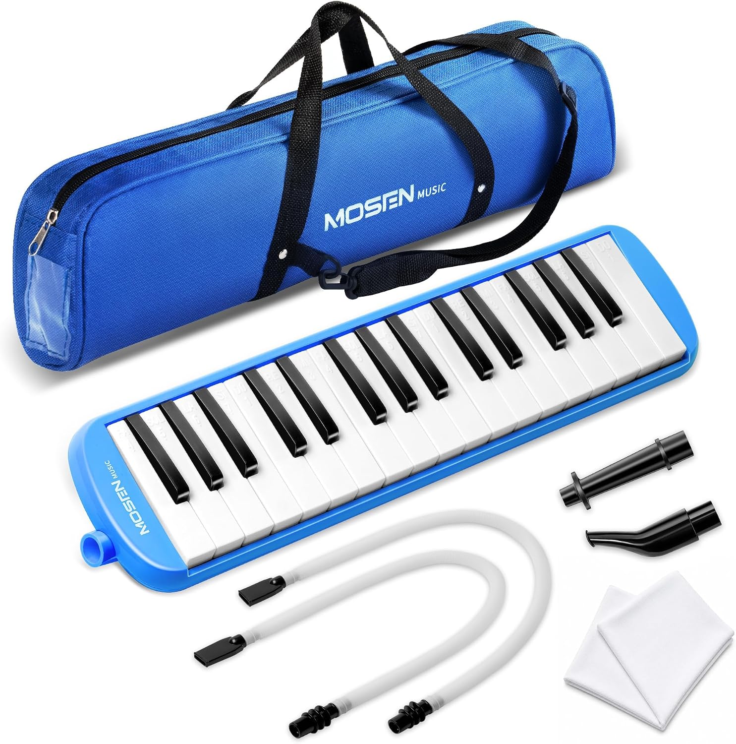 MOSEN 32 Keys Melodica, Soprano Air Piano Pianica Keyboard Instrument, Blue