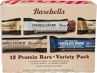 Barebells Protein Bars Variety Pack - 12 Count, 1.9oz Bars - Protein Snacks with 20g of High Protein - Chocolate Protein Bar with 1g of Total Sugars - Perfect on The Go Protein Snack & Breakfast Bars