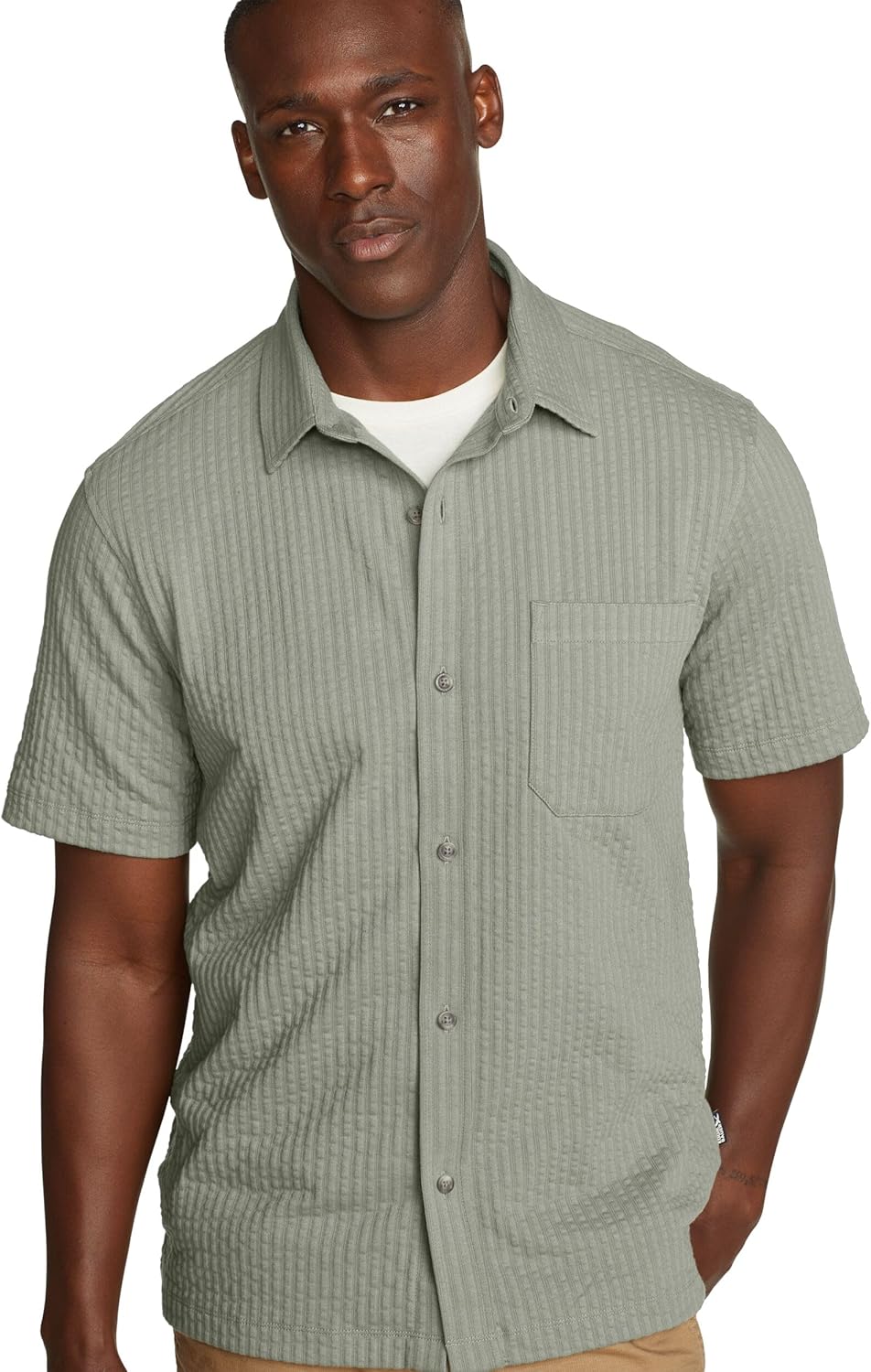 Eddie Bauer Men's Mt Ss Alderpine Seersucker Shirt