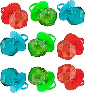 Jewel Pop 36 Count Ring Shaped Candy Suckers | Individually Wrapped Carnival, Halloween, Birthday Party, Favors Treats for Kids | Assorted Flavors | Kosher
