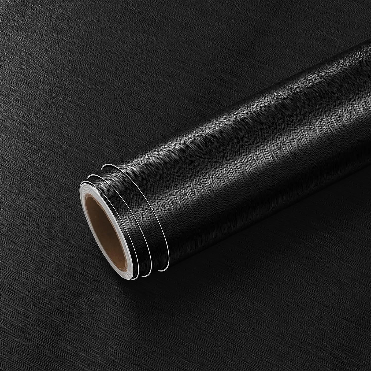 VEELIKE Black Brushed Stainless Steel Contact Paper for Kitchen Appliances 15.7''x118'' Black Peel and Stick Wallpaper Waterproof Self Adhesive Contact Paper for Countertops Cabinets Fridge Dishwasher