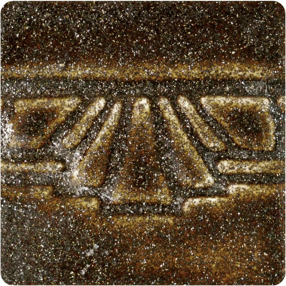 AMACO Potter's Choice PC-63 Cosmic Tea Dust Dark Brown Sparkle High Fire Glaze Pint, 16 oz. (473 mL), Layerable Mid-High Fire Cone 5-6 (PC) Liquid Ceramic Pottery Glaze for Bisque
