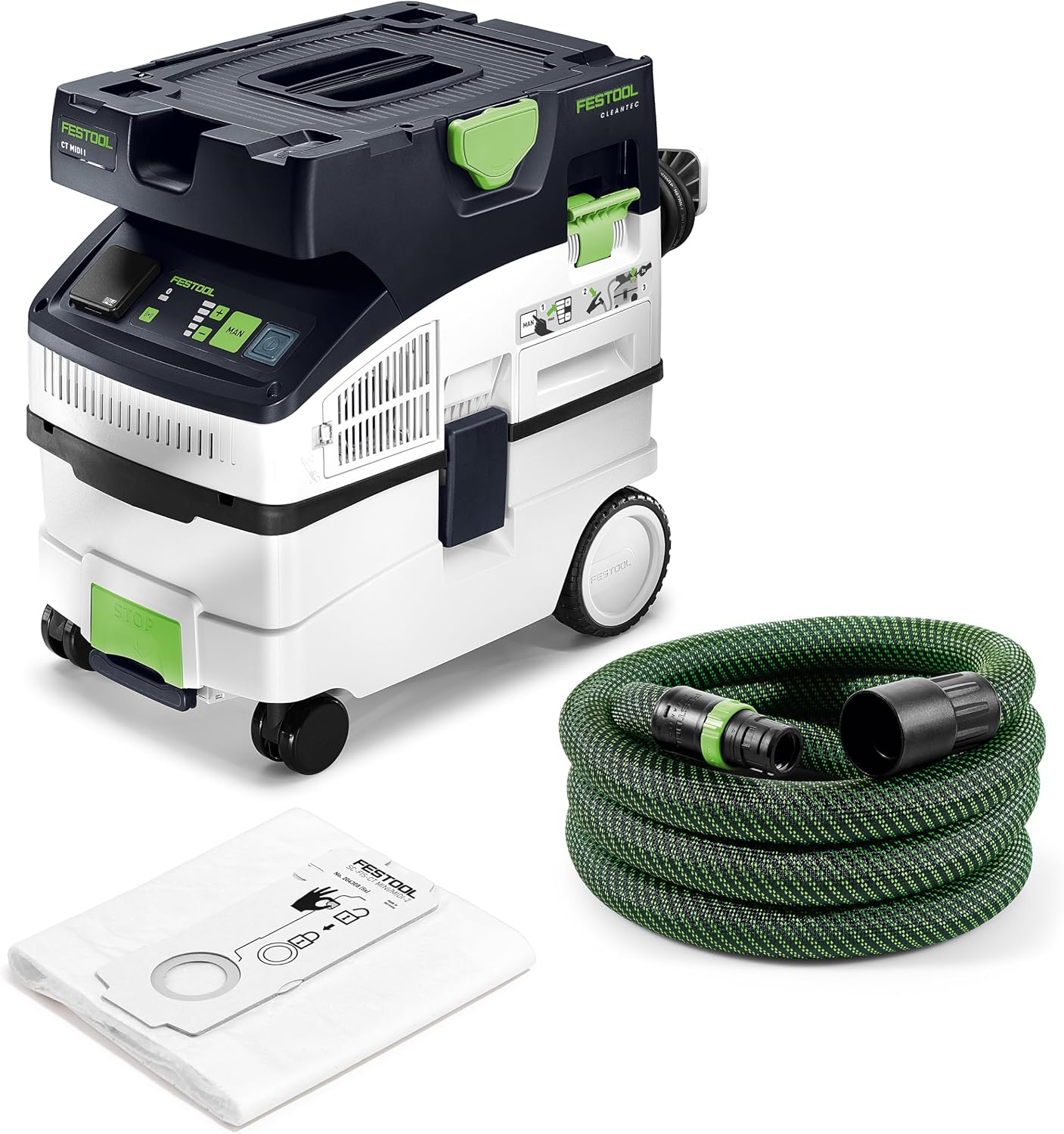 Festool 578512 CT MIDI I Dust Extractor – HEPA Filter, Automatic Tool Start, High-Power Suction & AutoClean System