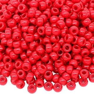 1000Pcs Pony Beads Bracelet 9mm Red Plastic Barrel Pony Beads for Necklace,Hair Beads for Braids,Key Chain,Jewelry Making (Red)