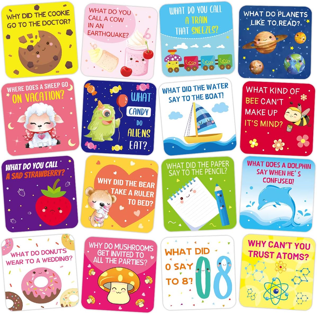 Fancy Land 60 Lunch Box Jokes for Kids Cute Lunchbox Notes Motivational and Inspirational Cards for Boy’s and Girl’s Lunchbox
