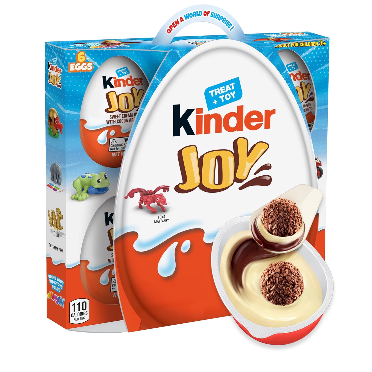 Kinder Joy Eggs, Treat Plus Toy, Chocolatey Wafer Bites, Individually Wrapped, 6 Count, 4.2 oz
