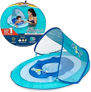 Swimways Baby Spring Float, Baby Pool Float with Canopy & UPF Protection