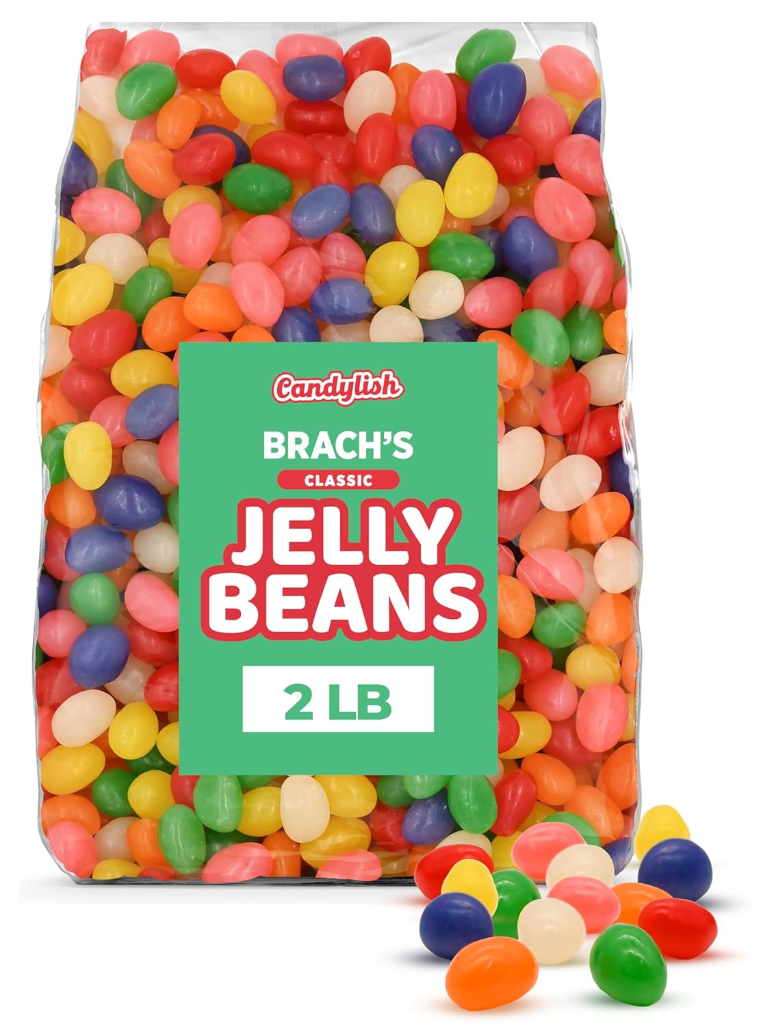 Classic Jelly Beans – 2 LB Bulk Candy Bag – Assorted Fruit Flavors – Individually Wrapped – Party Favors, Candy Bowl, Easter Treats, Birthday & Holiday Candy