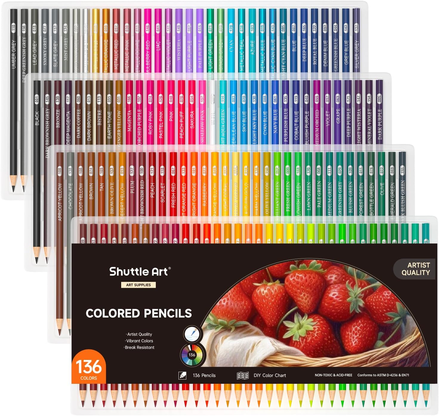 Shuttle Art 136 Coloured Pencils , Soft Core Colouring Pencils Set for Adult Colouring Books, Doodling, Sketching, Drawing, Art Supplies
