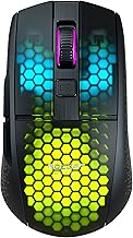 ROCCAT Burst Pro Air Lightweight Symmetrical, Wireless RGB Gaming Mouse with 19K DPI Optical Owl-Eye Sensor, Optical Switches, Titan Wheel, 81-Gram Weight – Black