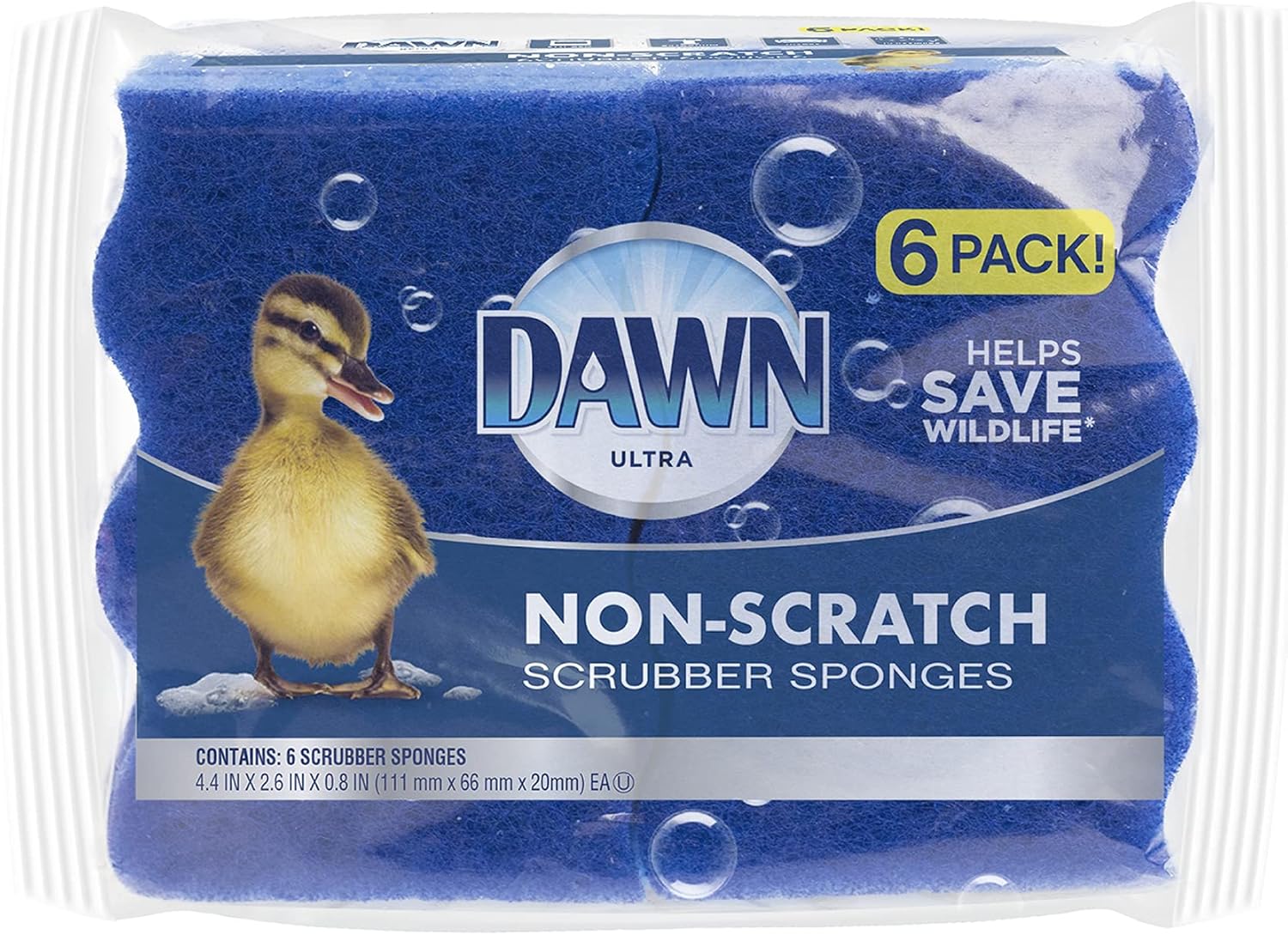 Dawn Non-Scratch Scrubber Sponges, Blue (Pack of 6)