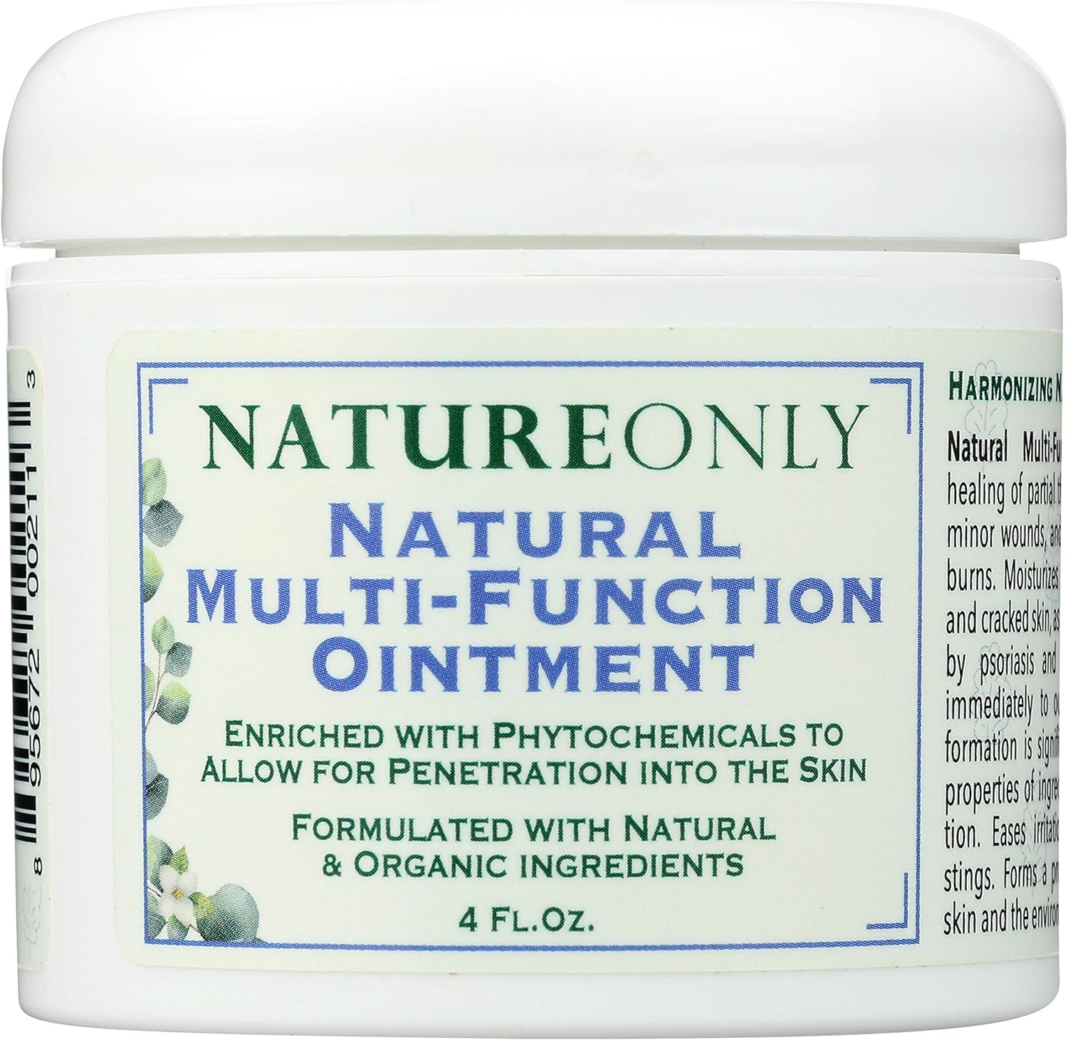 Nature Only Natural Multi-Function Ointment, 4 Oz Best Skin Healing Aids Enriched with phytochemicals to Allow for Penetration into Skin, Formulated with Natural & Organic Ingredients (4.0)