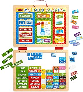 Melissa & Doug My First Daily Magnetic Calendar - Activities Calendar For Kids, Weather And Seasons Calendar For Preschoolers and Kids Ages 3+