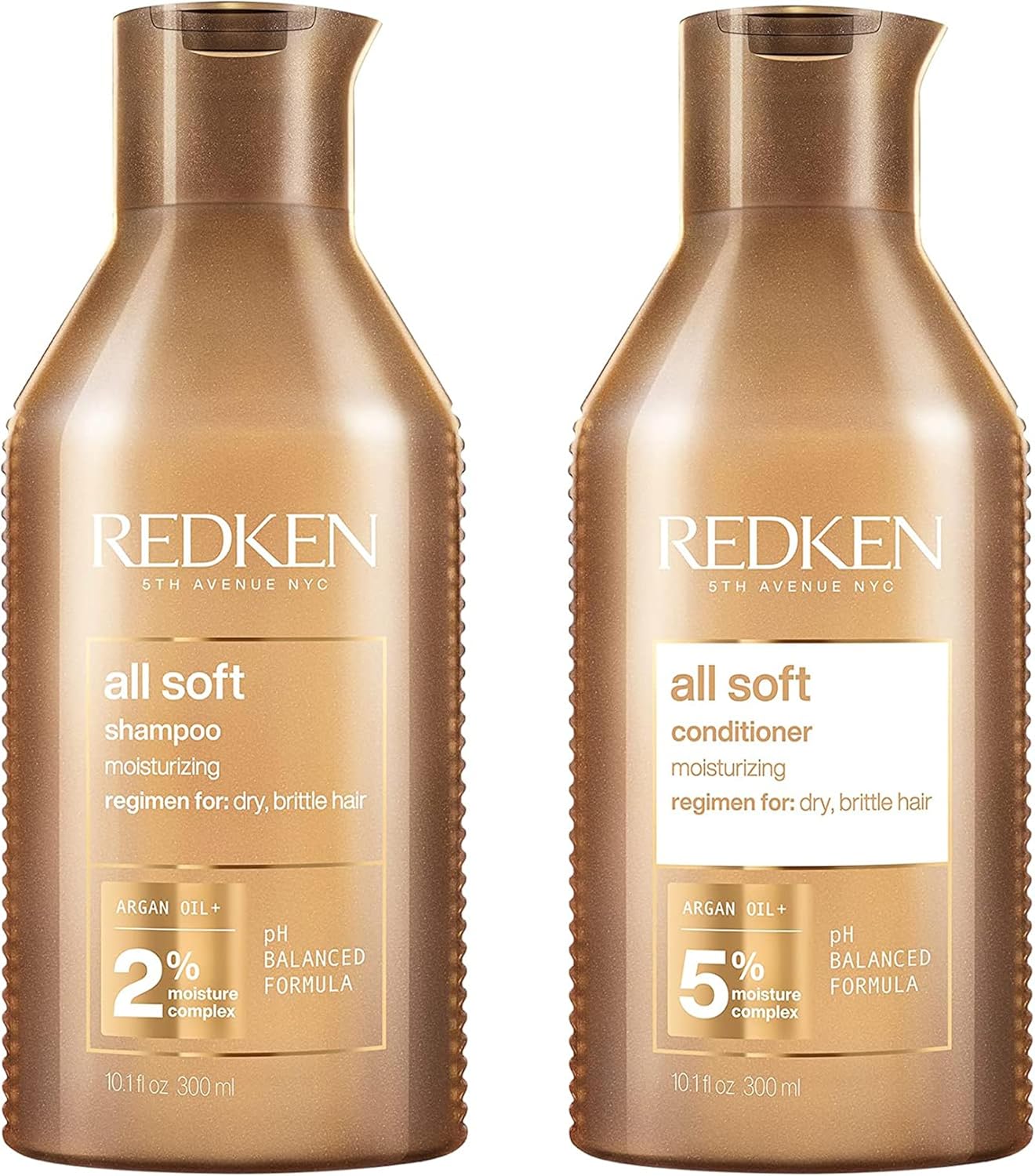 REDKEN All Soft Shampoo and Conditioner Set for Dry Hair, With Argan Oil, Intense Softness and Shine