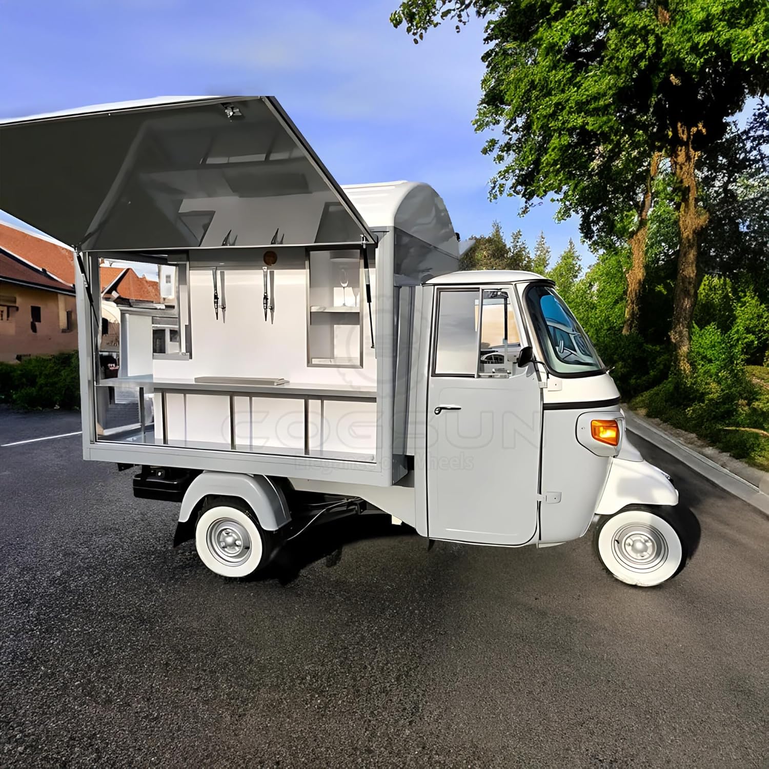 COGSUN Food Trailer, Customized Food Truck for Sale Deposit, Mobile Beer Trailer for Sale Vending Cart Near Me Kegerator Truck with Equipment