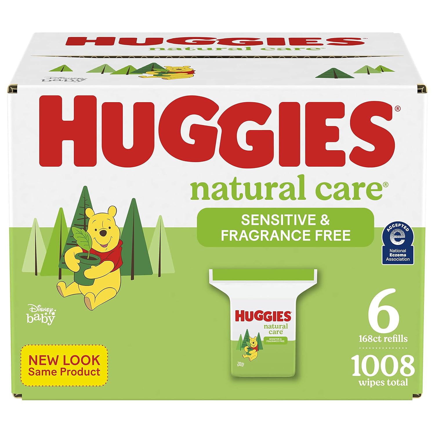 Huggies Natural Care Sensitive Baby Wipes, Unscented, 6 Refill Packs, 1008 Wipes