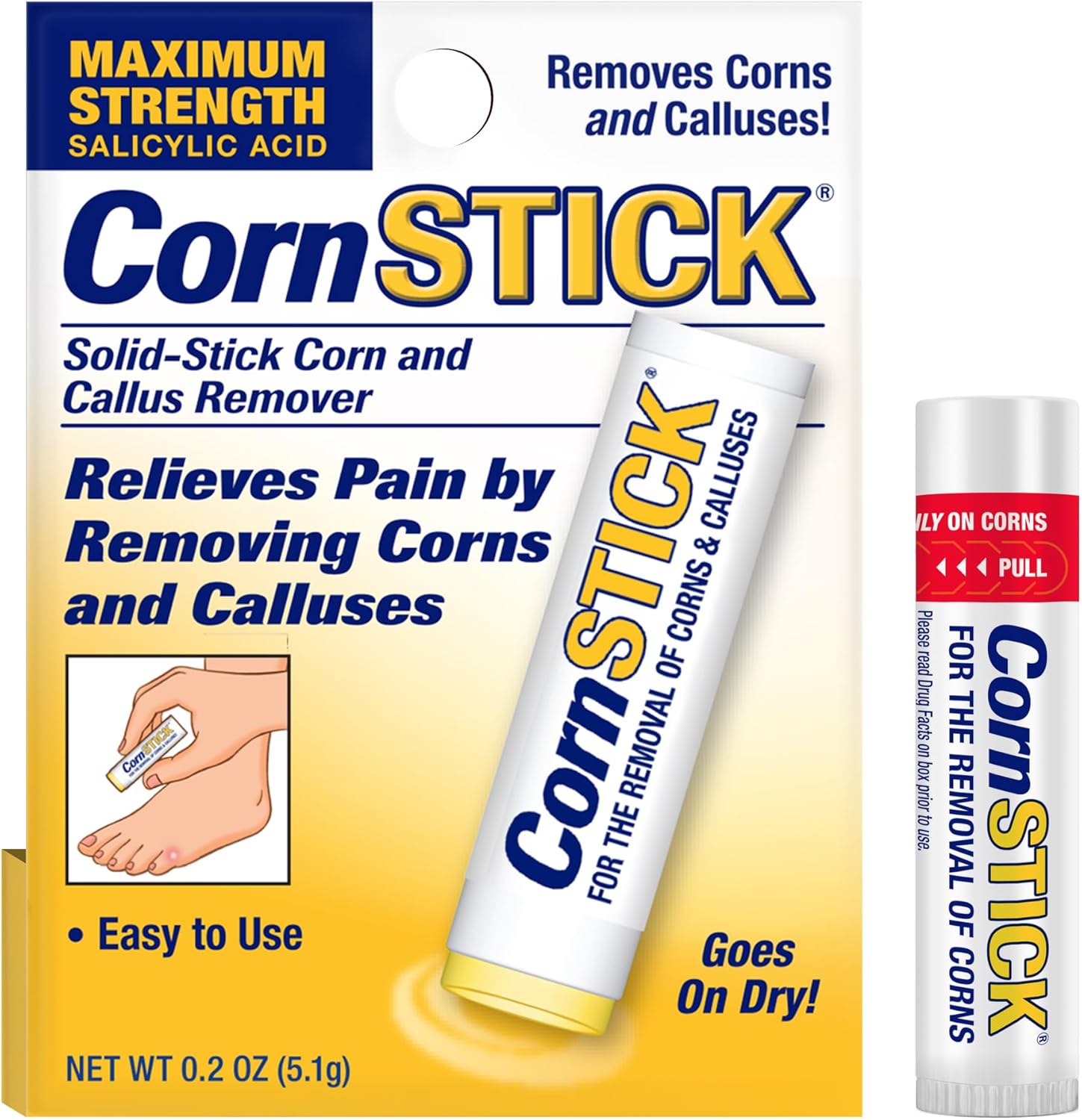 CornStick Maximum Strength Salicylic Acid Solid-Stick Corn and Callus Remover 0.2 Oz