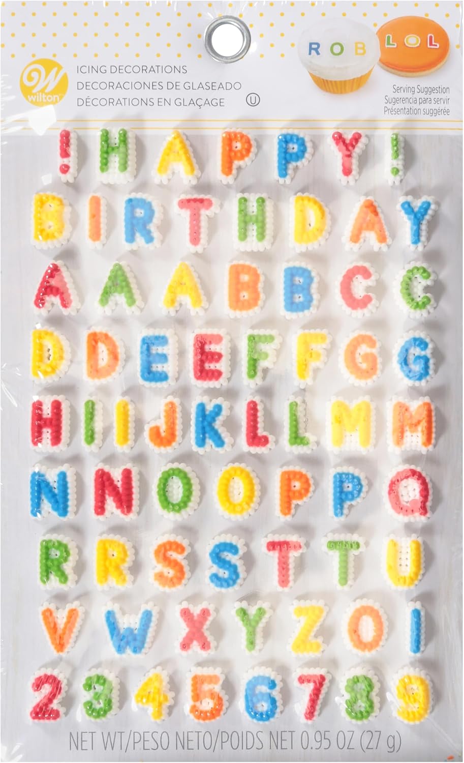 Wilton 710-6042 Letters & Numbers Edible Icing Decorations