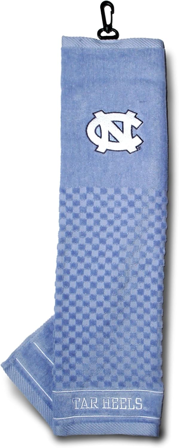 Team Golf NCAA North Carolina Tar Heels Embroidered Golf Towel Embroidered Golf Towel, Checkered Scrubber Design, Embroidered Logo