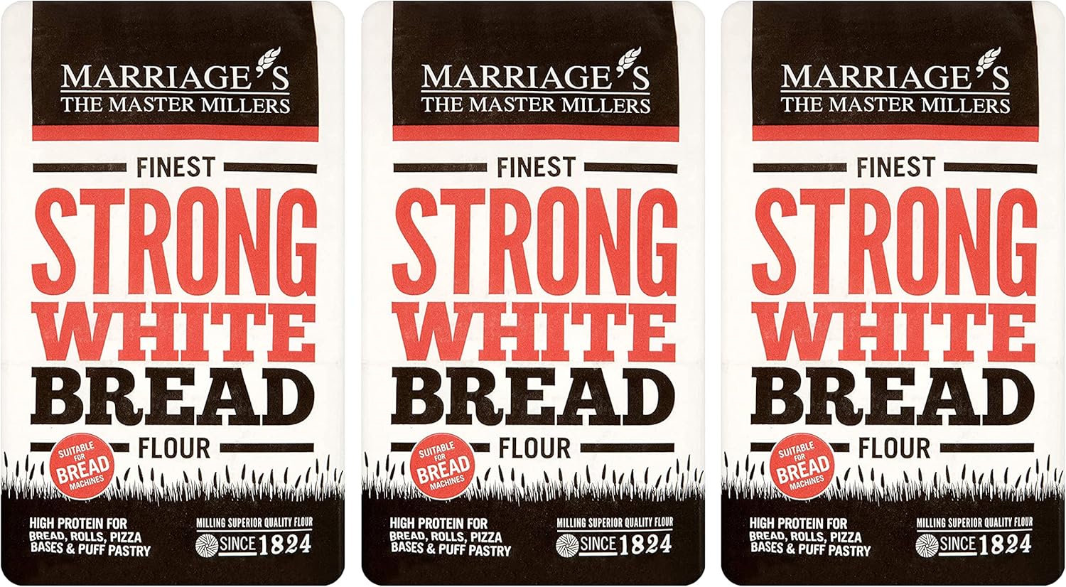 Marriages Finest Strong White Bread Flour, 1.5kg (Pack of 3)