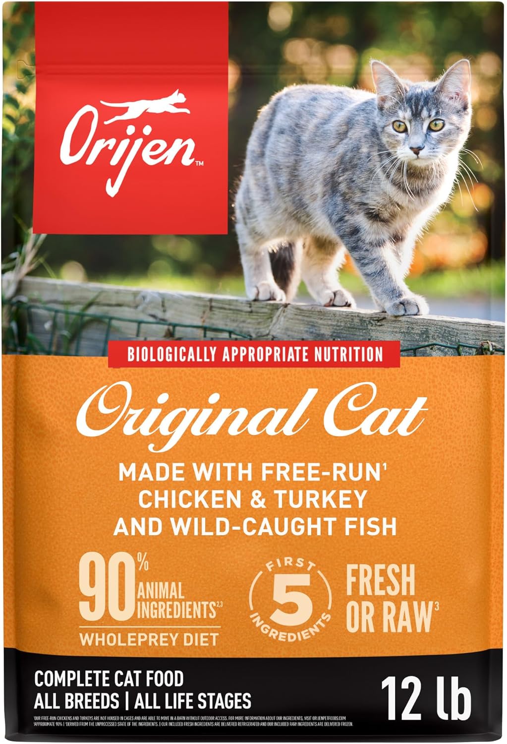 ORIJEN Grain Free WHOLEPREY Dry Cat Food Original Recipe 12lb Bag