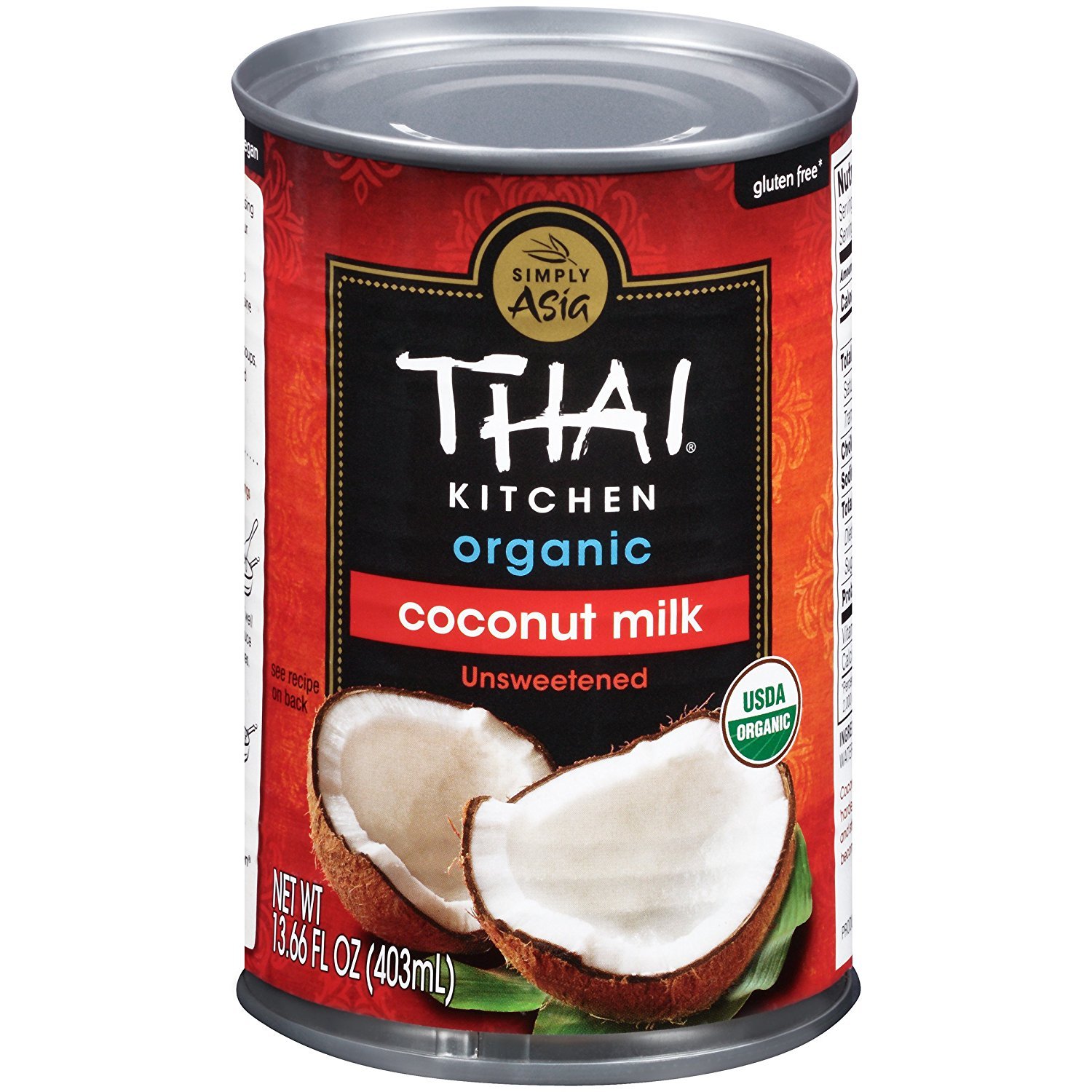 Thai Kitchen Organic Unsweetened Coconut Milk, 13.66 fl oz (Pack of 12)