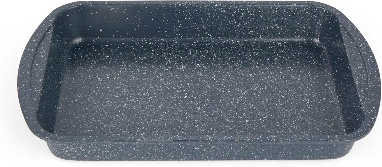 Russell Hobbs RH0999EU Nightfall Stone 38 cm Roasting Pan - Non-Stick Roaster, Deep Baking Tray, Carbon Steel Ovenware, Ideal for Roasting Meat and Vegetables, Large Oven Tin, PFOA-Free, Oven Safe