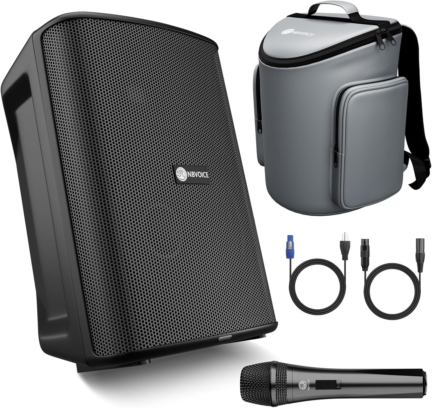 All-in-1 Portable Speaker System, Powerful Bass, 2-Way Powered 8" Bluetooth Speaker Wireless PA System with Bag, 180w Karaoke Machine with Mic