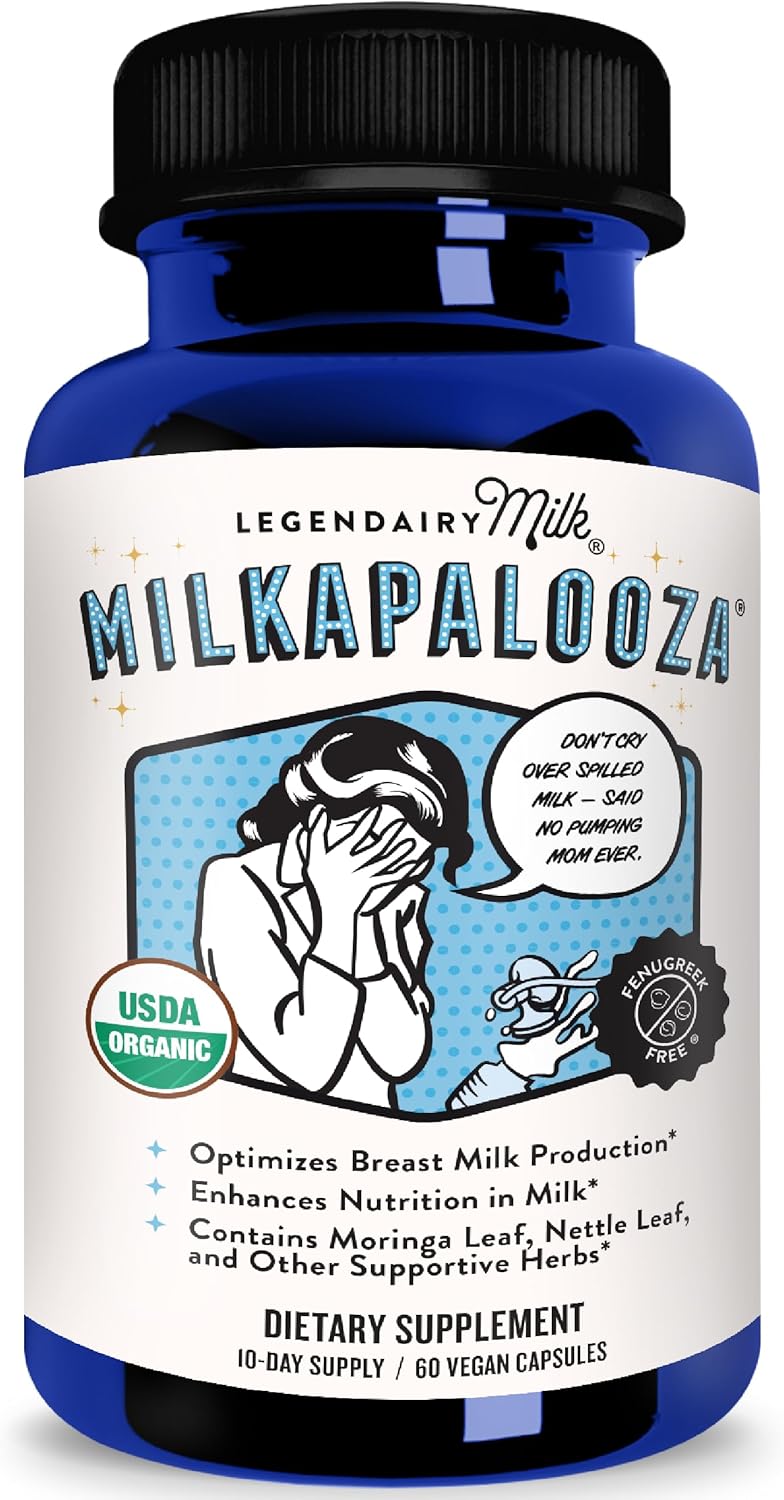 Legendairy Milk Milkapalooza Lactation Supplement for Breastfeeding Moms, Increase Breast Milk Supply with Organic Moringa, Fennel, Nettle, & Shatavari, Vegan Postpartum Essentials Fenugreek-Free 60ct