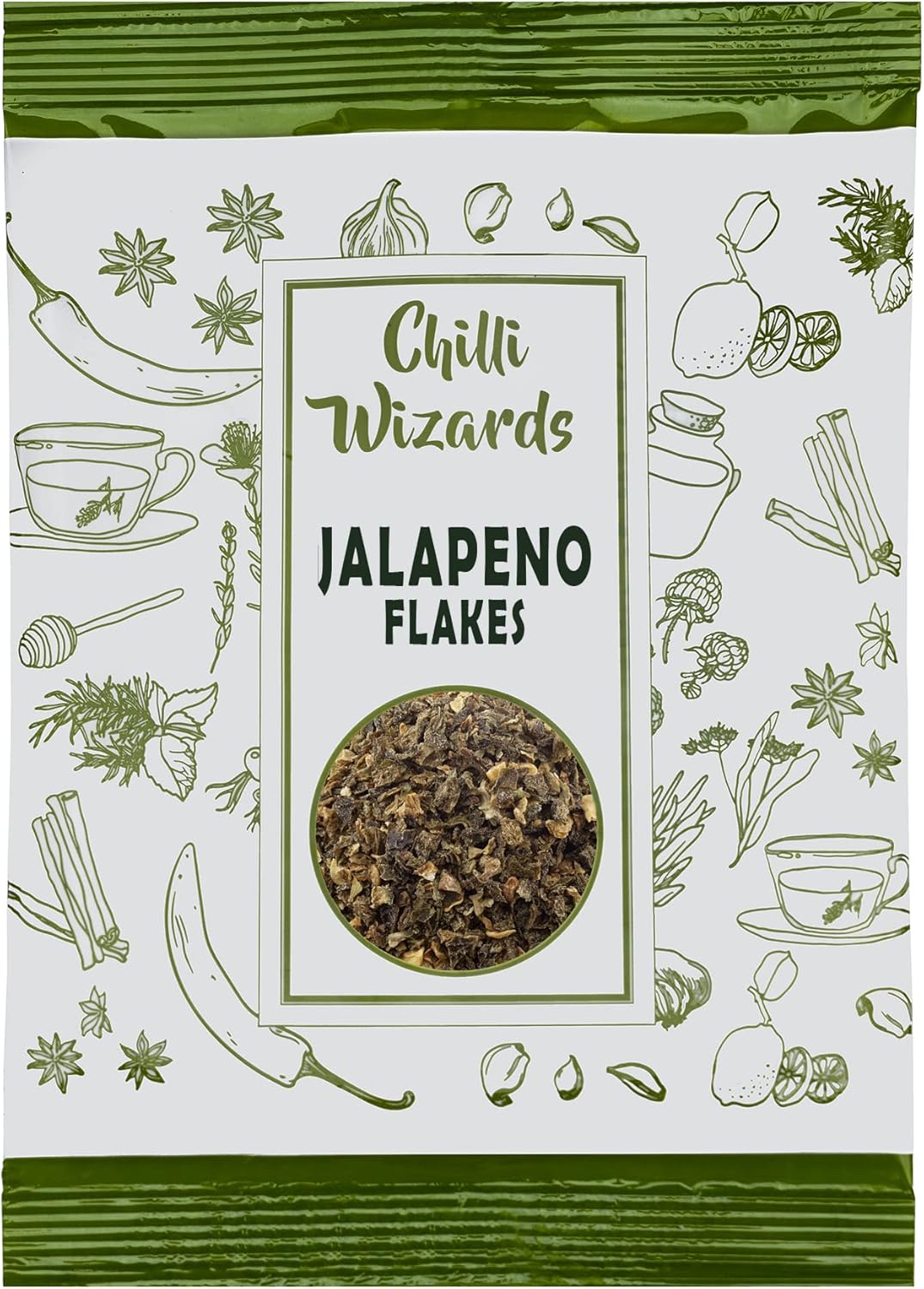 Green Jalapeno Chilli Flakes Mexican 100g Chilli Wizards