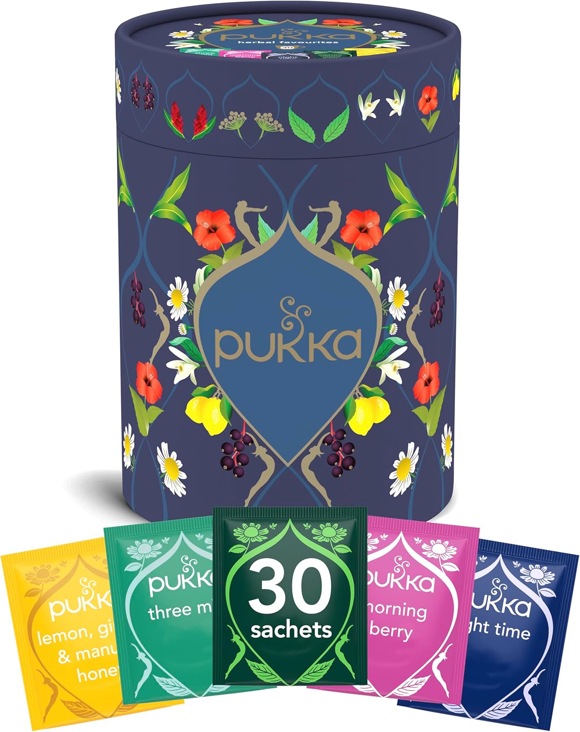 Pukka Herbs | Gourmet Favourites Herbal Tea Selection Gift Set Box | Some Of The Best 100% Organic Infusions | Ideal Gifts For Women & Men Birthday, Anniversary & Self-Care | 30 Teabags | 5 Flavours
