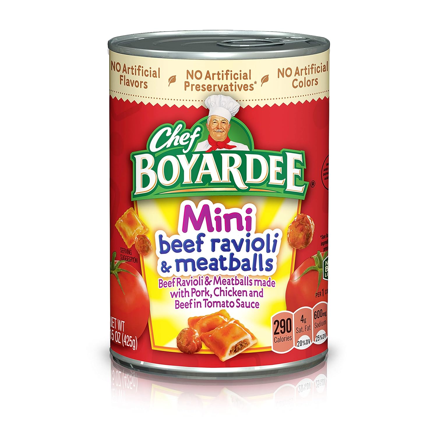 Chef Boyardee Mini Beef Ravioli and Meatballs, 15 Oz Can