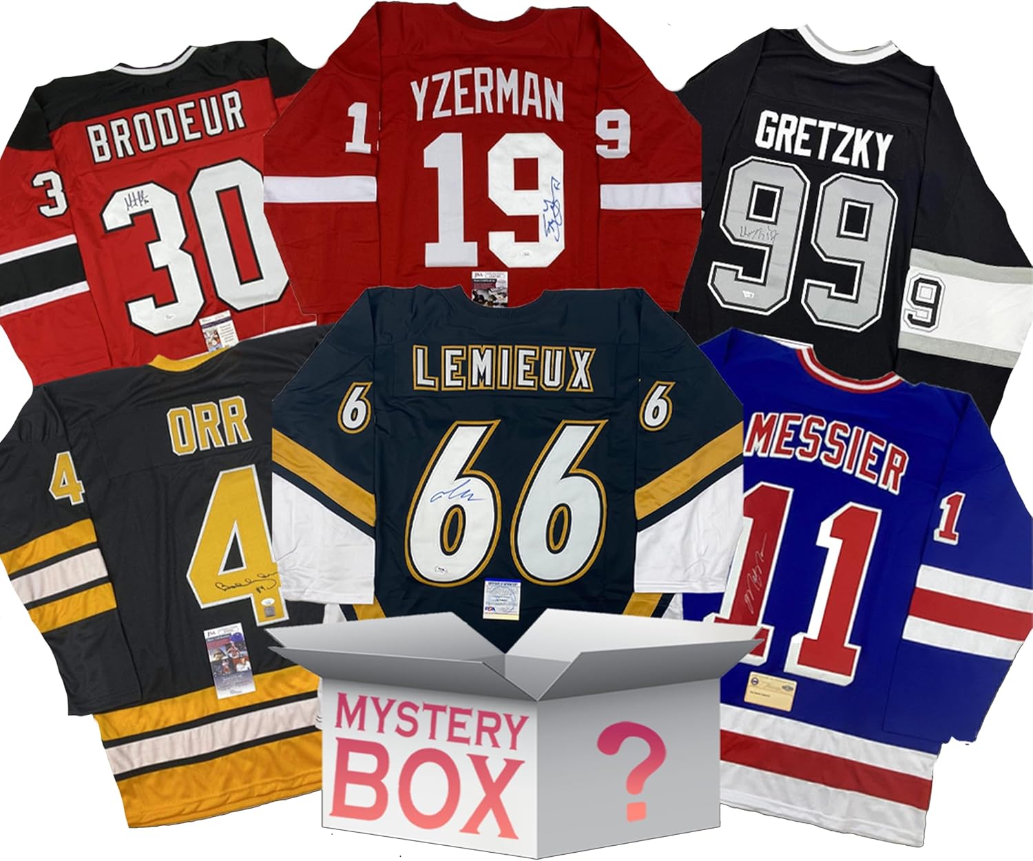 Hall of Famers Autographed/Signed Hockey Jersey Mystery Box with JSA, PSA, Beckett or Fanatics COA