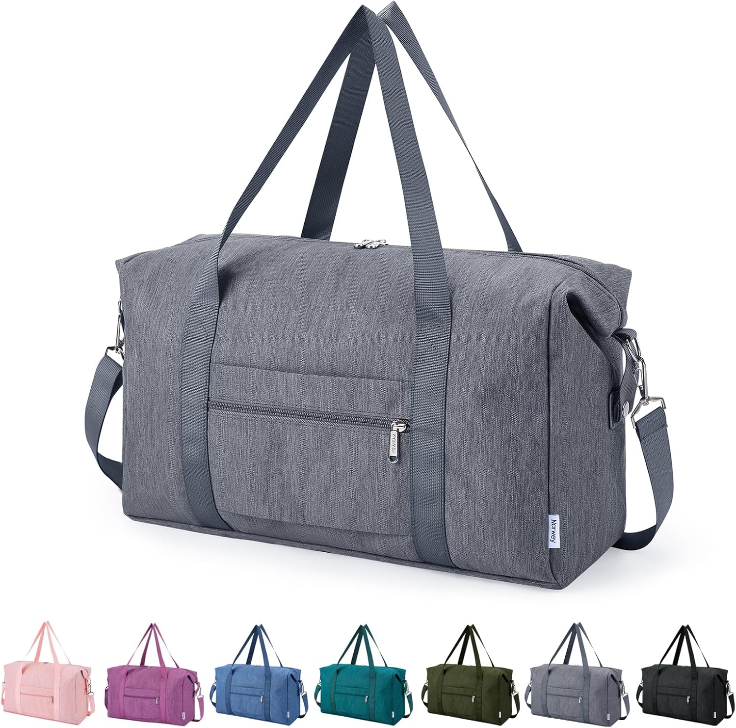 Narwey for Easyjet Cabin Bag 45x36x20 New Easyjet Underseat Bag Foldable Hospital Bag Travel Duffel Carry on Luggage Weekend Overnight Holdall Bags for Women and Men 25L (Grey)