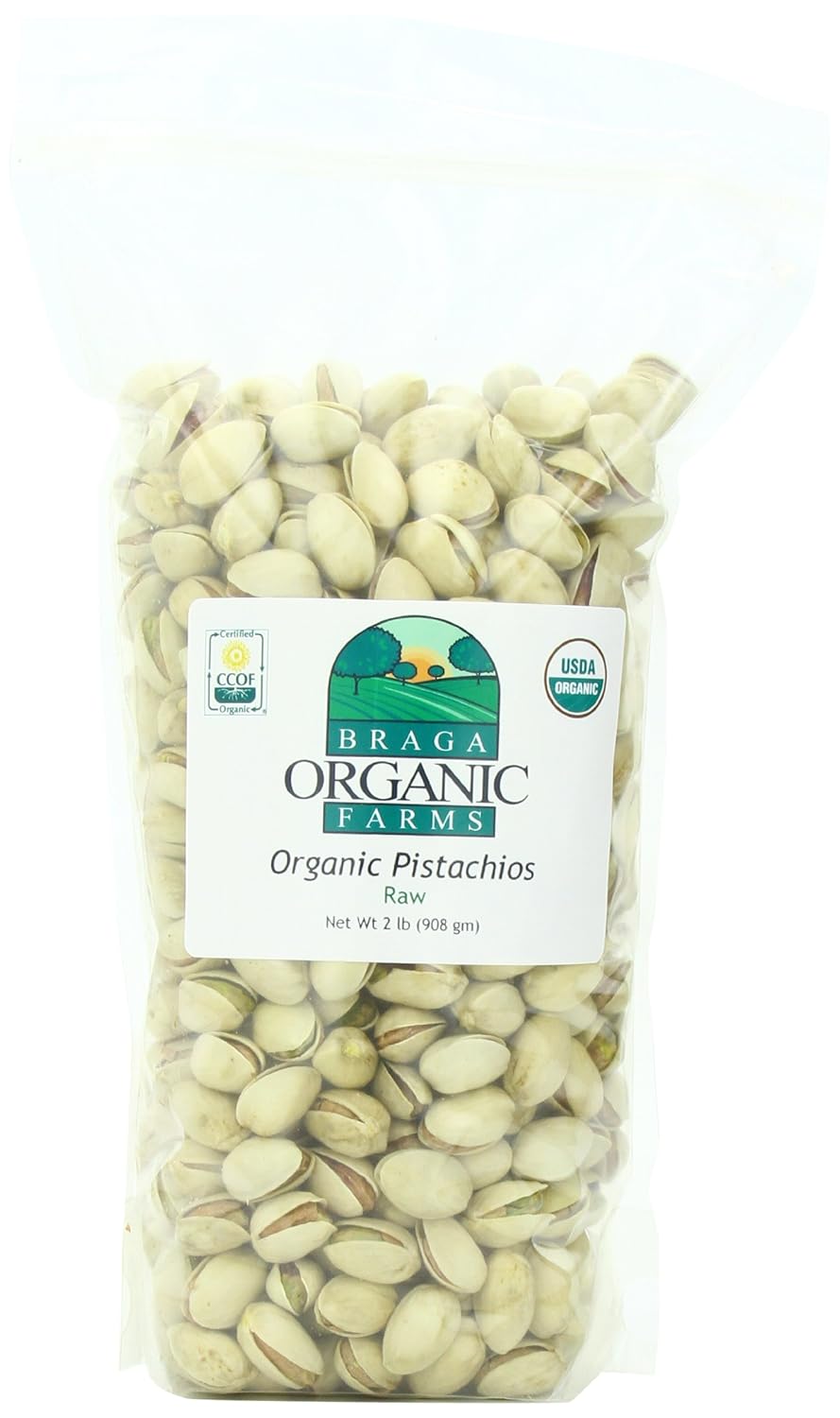 Braga Organic Farms Organic Raw Inshell Pistachios 2 lb. bag