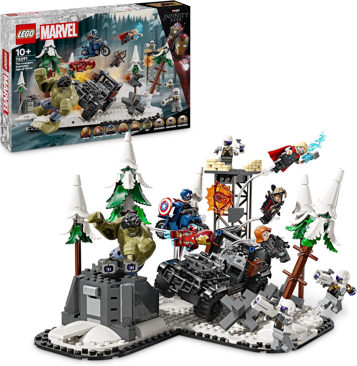 LEGO Marvel The Avengers Assemble: Age of Ultron, Buildable Super Hero Toy Set for 10 Plus Year Old Kids, Boys & Girls, with 8 Minifigures Including Thor, Hulk and Iron Man, Gift Idea 76291