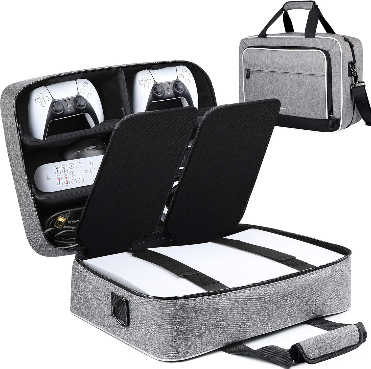 ZtotopCases Carry Case Compatible with Disc/Digital Edition Console, Travel Bag for Console, Controller, Game Discs, Gaming Headset and Other Accessories - Grey