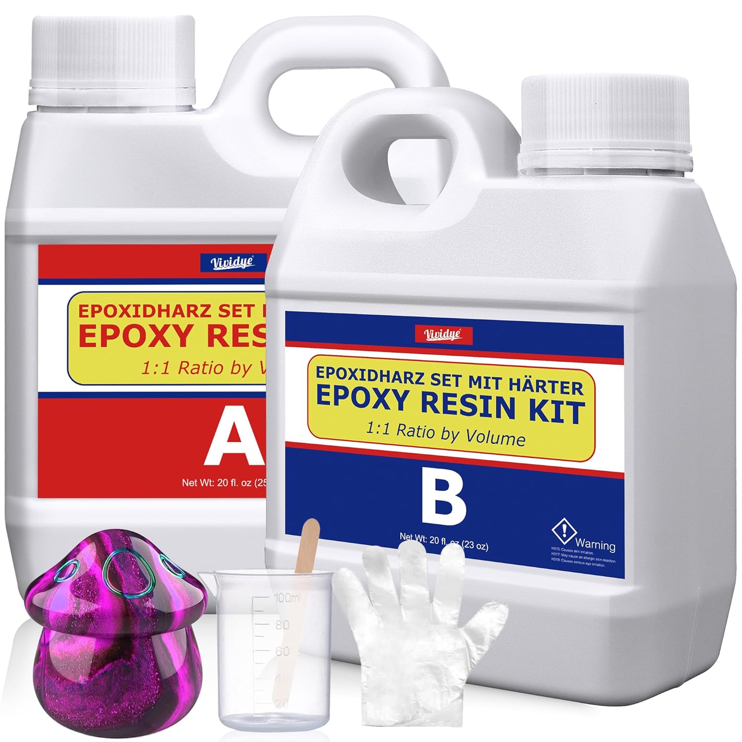 Epoxy Resin - 1.2L / 48oz Crystal Clear Epoxy Resin Kit for Casting and Coating, Table Tops - Bubble Free Fast Curing 2 Part Art Resin for Jewelry Making, Wood, Resin Moulds, Countertop, River Table