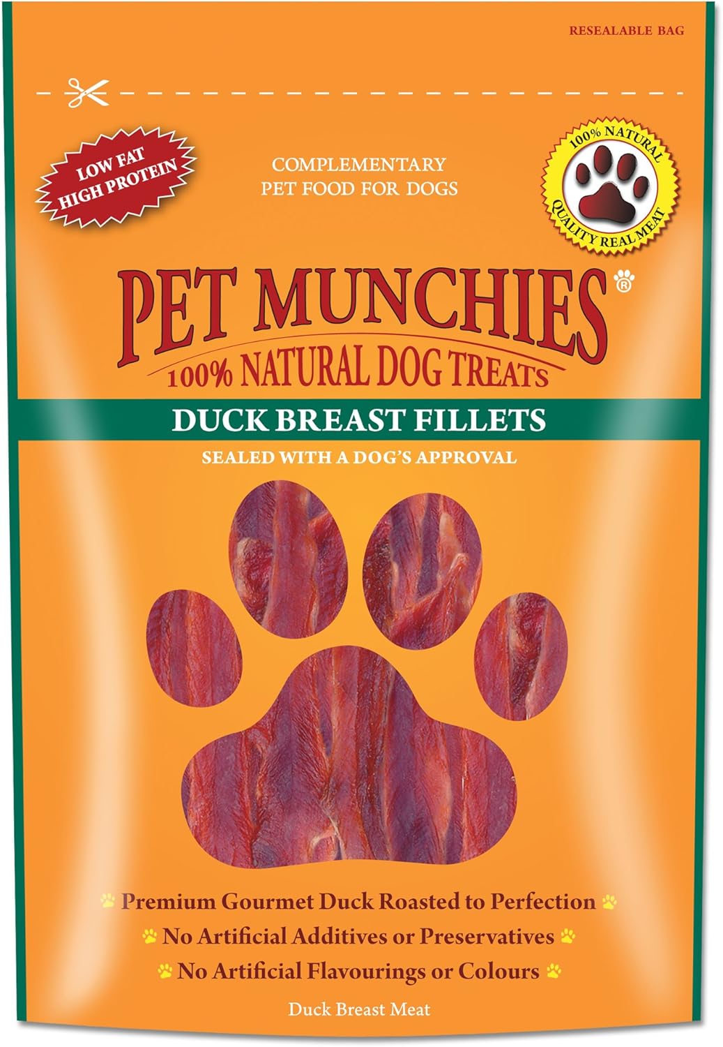 Dog Treats 100 Percent Natural Duck Fillet, 80 g (Pack of 8)