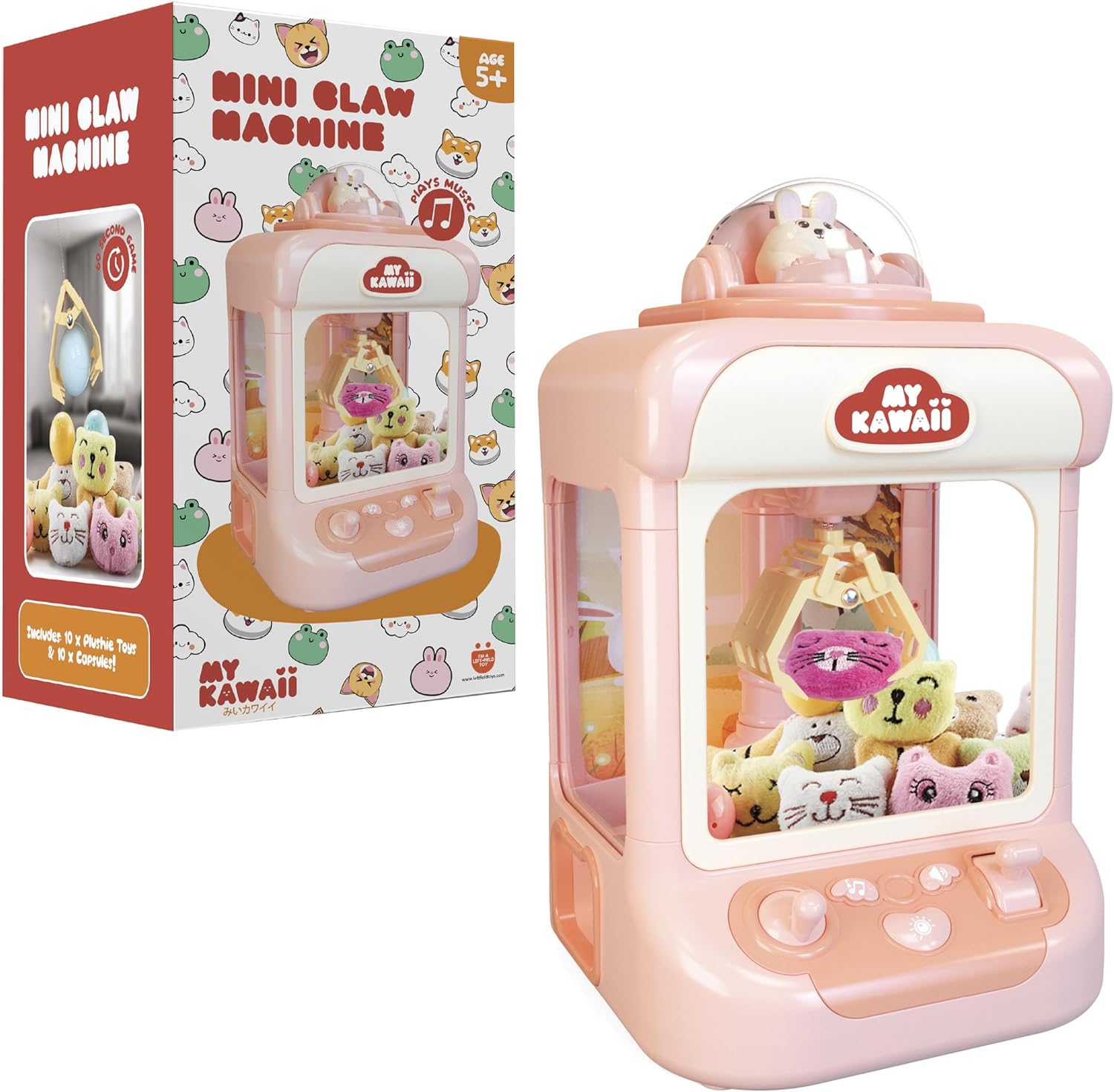 My Kawaii - Mini Claw Machine - Cute Pink Rabbit Design - Interactive Toy Crane Game for Kids - Ideal for Birthdays, Parties, and Gifts