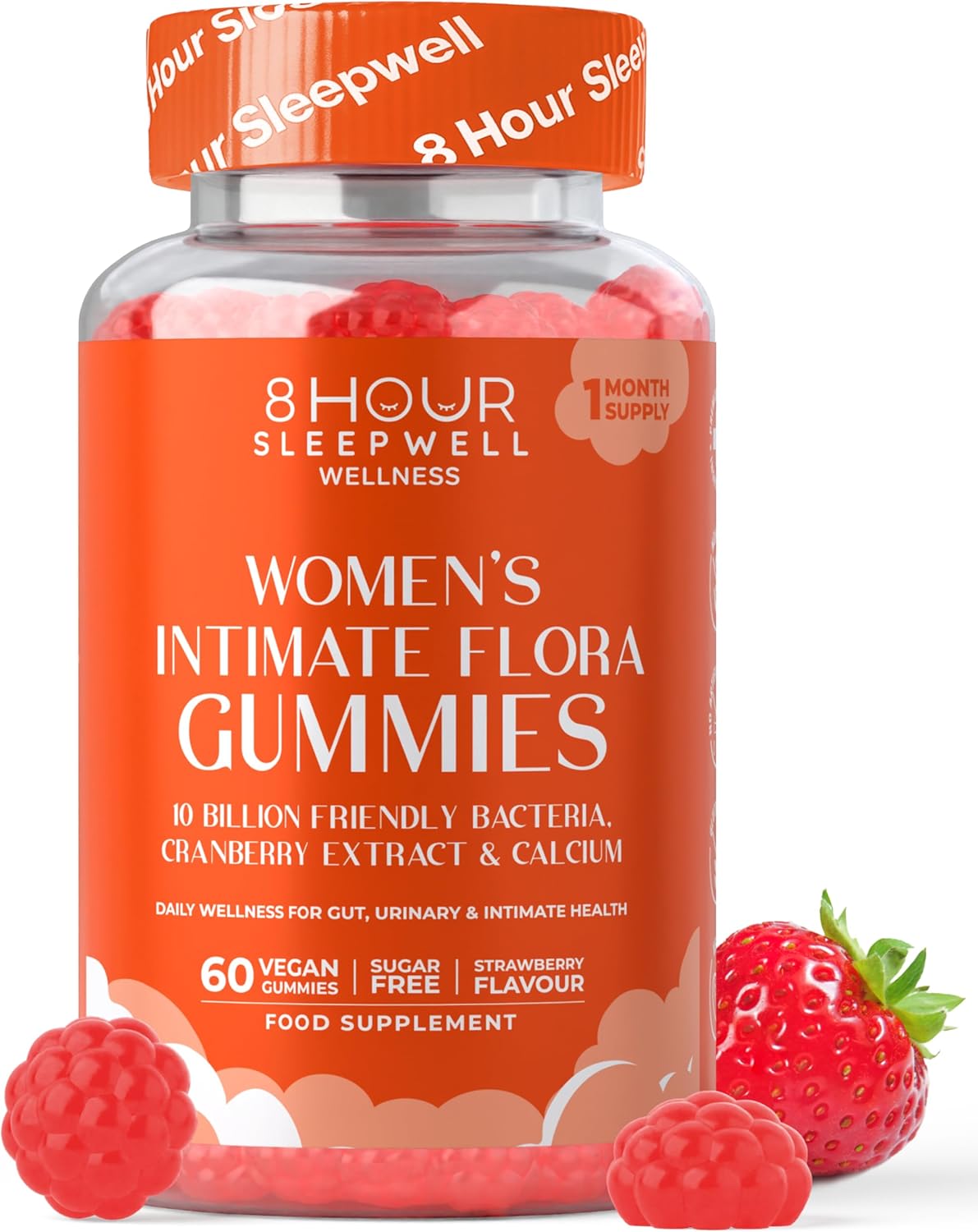 Women’s Intimate Flora, 60 Gummies – 10 Billion CFU Pro & Prebiotics with Cranberry, Calcium for Vaginal Health & pH Balance -Vegan, Sugar-Free, Probiotics for Gut Health & UTI Support -Take 2 Daily