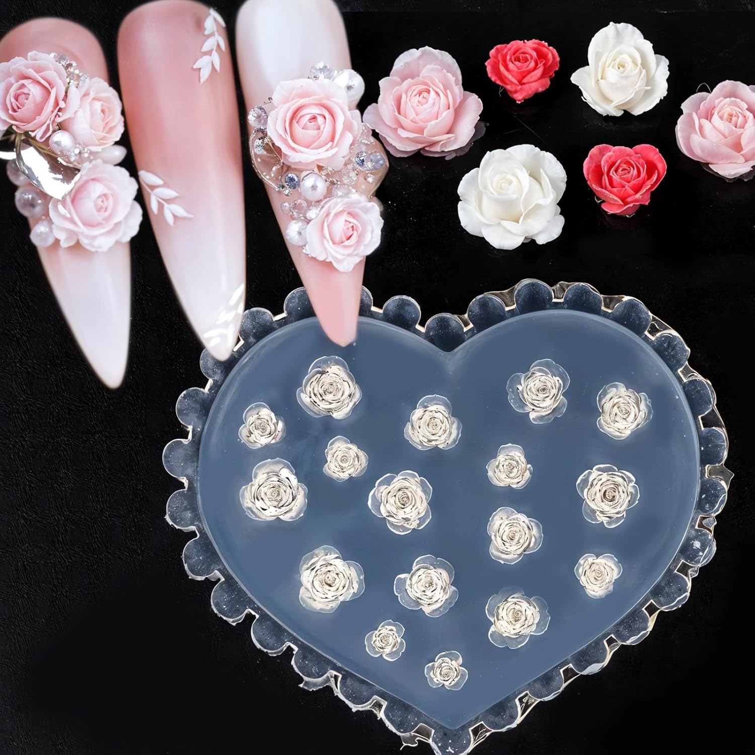 4 PCS Spring Mini Polymer Clay Molds, Silicone Flowers Leaf Butterfly Polymer Clay Mini Molds Earring Mold Miniature Nail Flower Polymer-Clay Mold for Crafts Jewelry Making