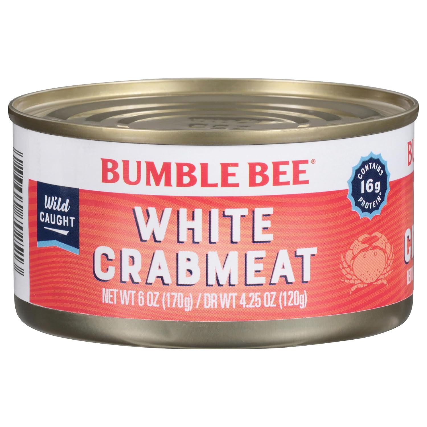 Bumble Bee White Flake Crab Meat in Water, 6 oz Can - 16g Protein & 1g Carb Per Serving - Wild Caught, Flaky, Drain Before Use, 6 Ounce (Pack of 1)