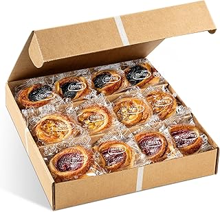 Fruit Danish Pastries | Christmas Holiday Corporate Food Gifts in Gift box |12 Individually Wrapped ASSORTED Fruit Filled Cinnamon Buns | Halloween, Thanksgiving-Stern’s Bakery