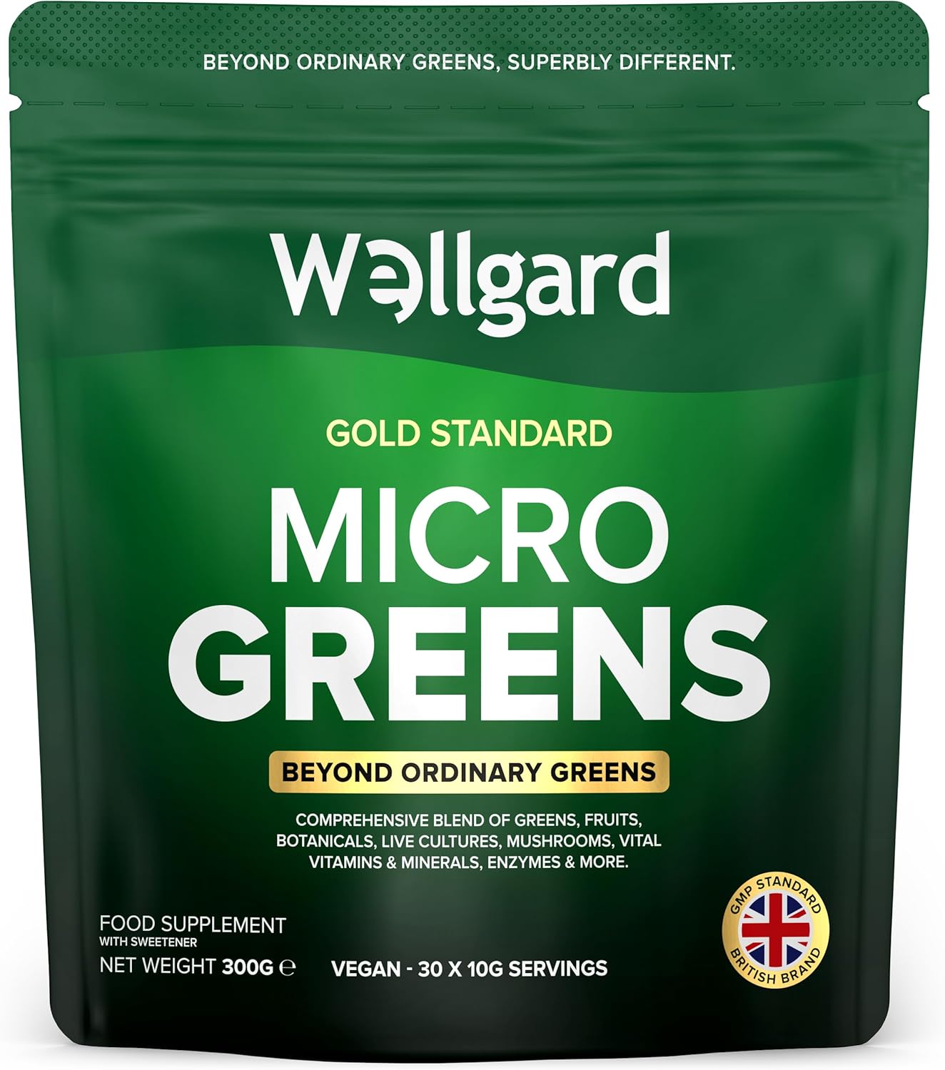 Wellgard Micro Greens 300 Grams – Greens Powder, 57 Ingredients, 84 Scientifically Proven Health Benefits, Super Greens Powder