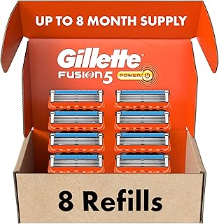 Gillette Fusion5 Power Razor Blade Refills, 8 Count, Lubrastrip for a More Comfortable Shave for Men