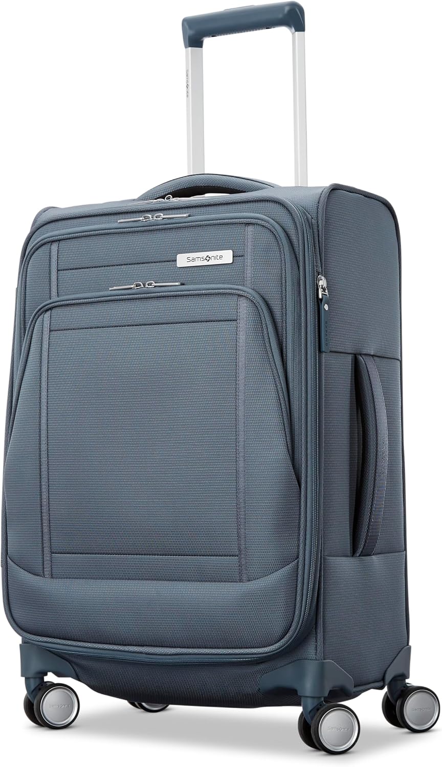 Samsonite UpLIFT Lightweight Softside Carry-On Luggage with Spinner Wheels - Expandable - Airline-Approved, Polyester Soft Suitcase for Ultra Light Travel - Elemental Blue