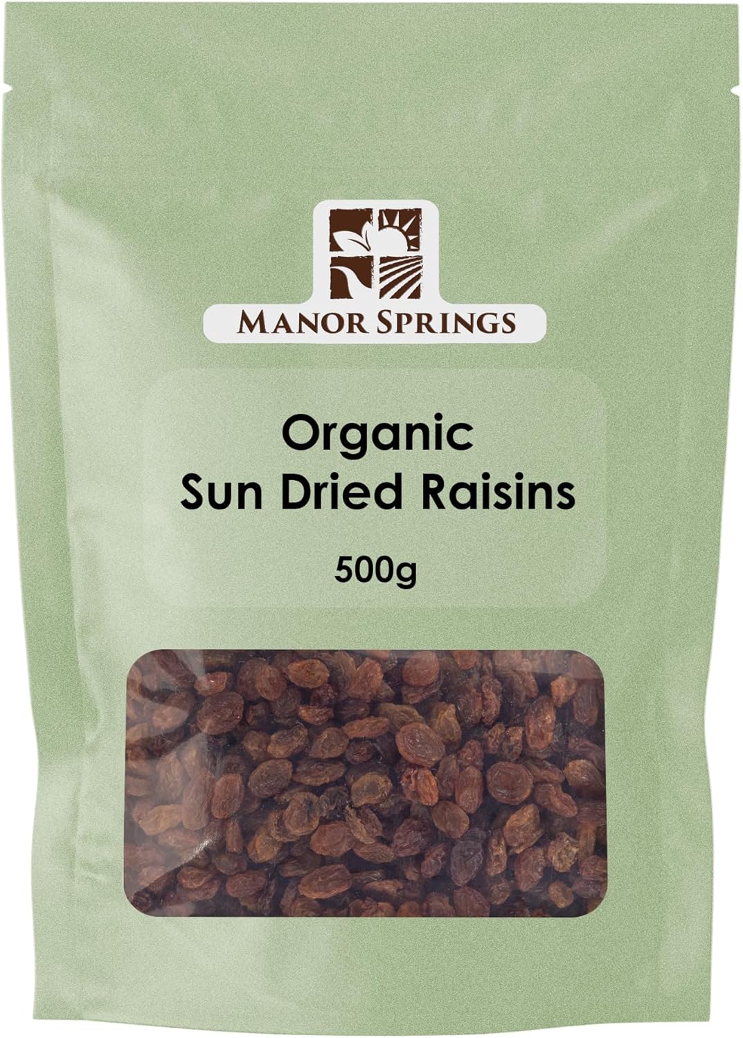 Organic Sun Dried Raisins 500g by Manor Springs Organic