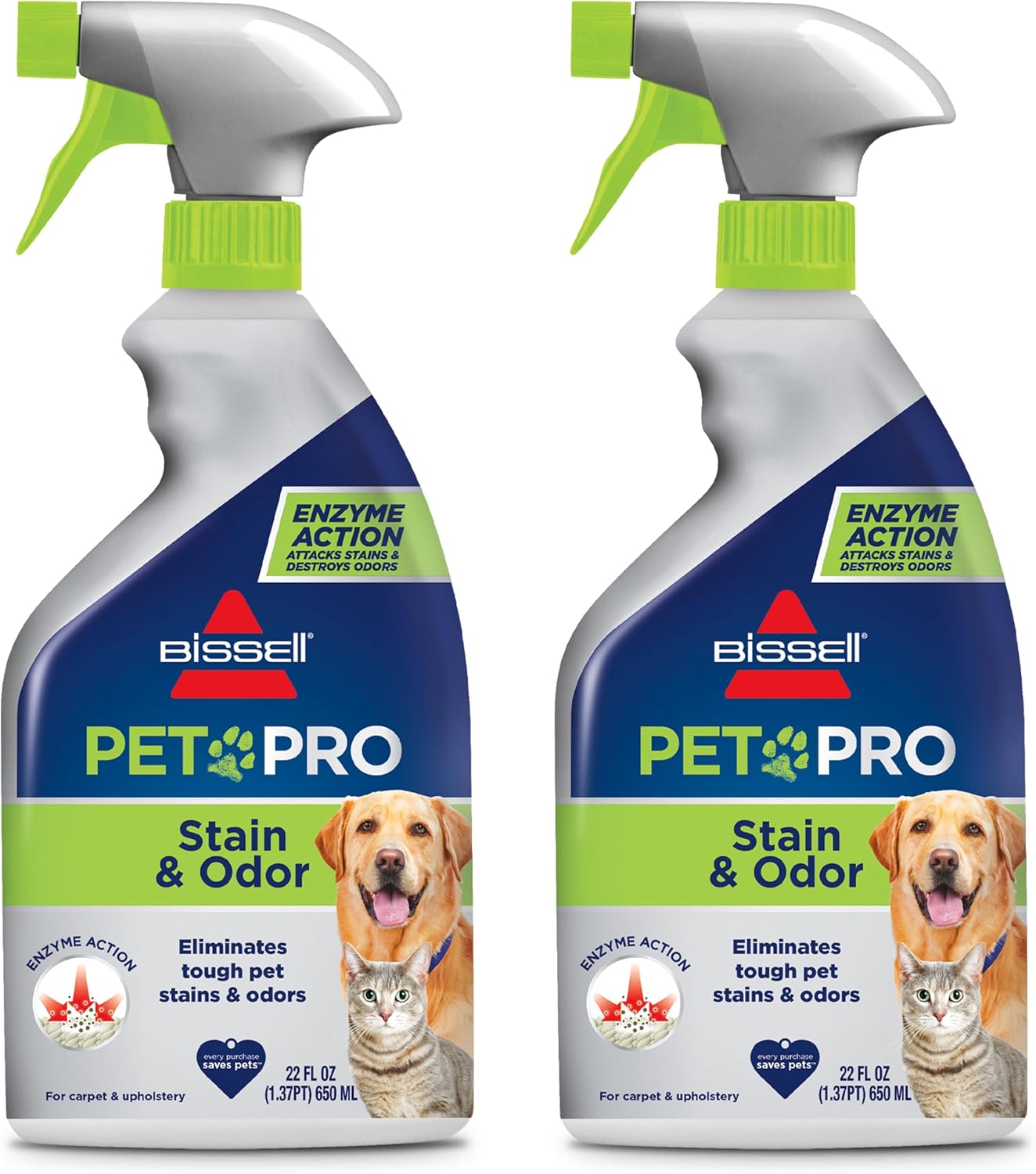 Bissell Pet Pro Stain and Odor Eliminator with Enzyme Action, 2 pack, 77X7F