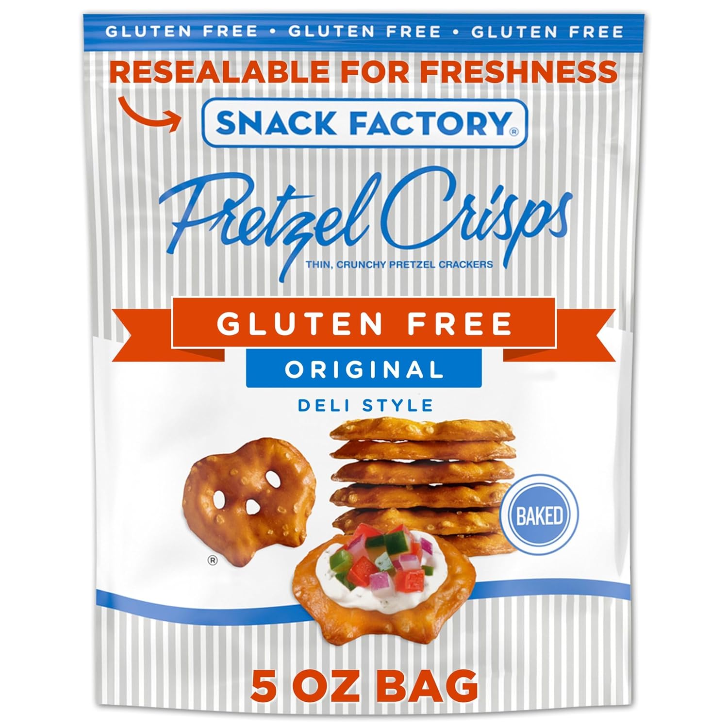 Snack Factory Pretzel Crisps Gluten Free, Original Flavor, 5 Oz
